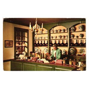 Vintage Colonial Williamsburg Apothecary Postcard Virginia Tourist Doctor Shop
